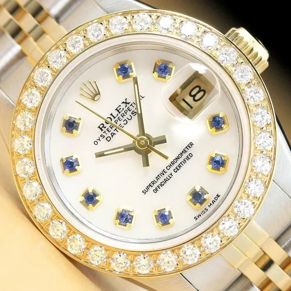 Sale! Rolex Ladies 1ct++ 18k Diamond Watch! WOW!! Rolex Ladies Datejust 26mm 18kGold & Steel Watch ICED 1ct  main image 3